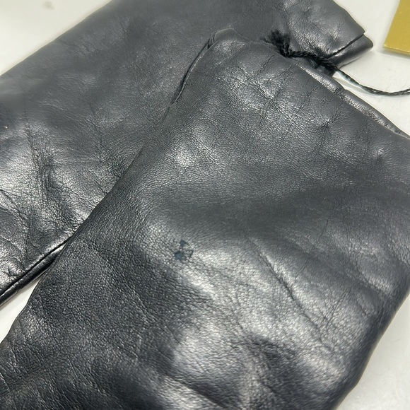 Isotoner Aris 115 Leather Gloves Cashmere Lined Winter Luxury Black New One Size - Picture 4 of 7